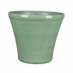 Allen + Roth Resin Planter - Indoor Outdoor - 17-in - Green