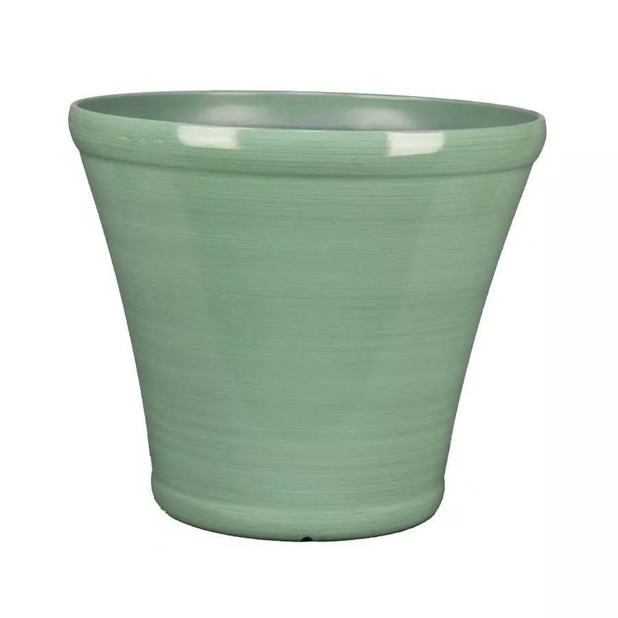Allen + Roth Resin Planter - Indoor Outdoor - 17-in - Green 1 Allen + Roth Resin Planter - Indoor Outdoor - 17-in - Green