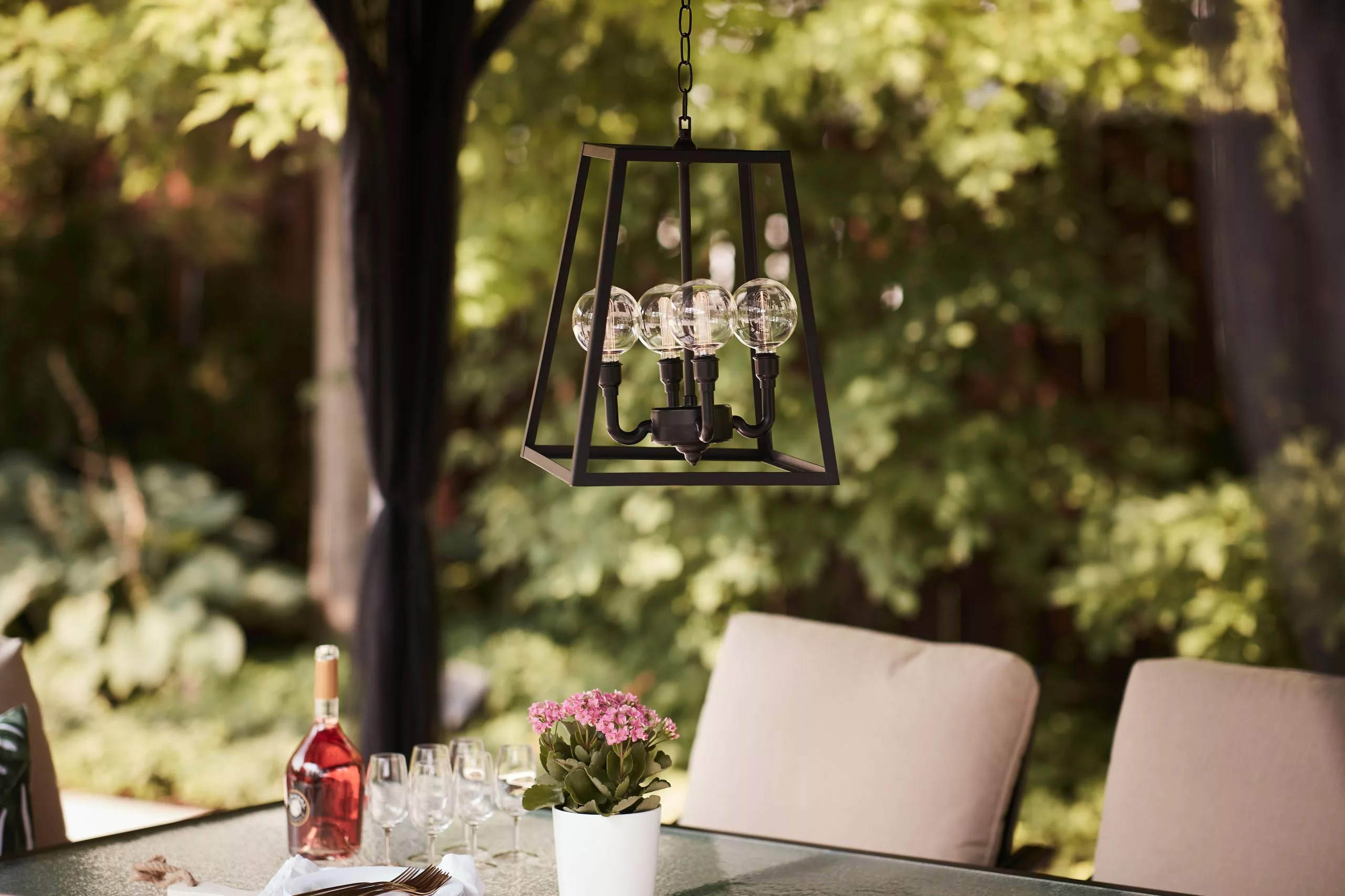 ALLEN + ROTH Holiday Living Black Outdoor Metal LED Pendant 2 ALLEN + ROTH Holiday Living Black Outdoor Metal LED Pendant - Image 2