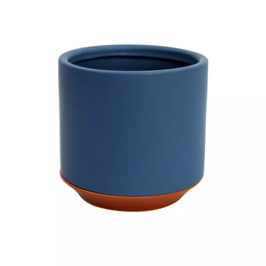 Allen + Roth 1-Pack 8 X 7.7 Navy Ceramic Planter 6 Allen + Roth 1-Pack 8 X 7.7 Navy Ceramic Planter - Image 6