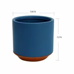 Allen + Roth 1-Pack 8 X 7.7 Navy Ceramic Planter