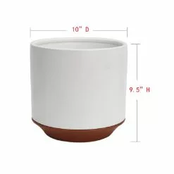 Allen + Roth 1-Pack 10.2 X 9.8 White Ceramic Planter