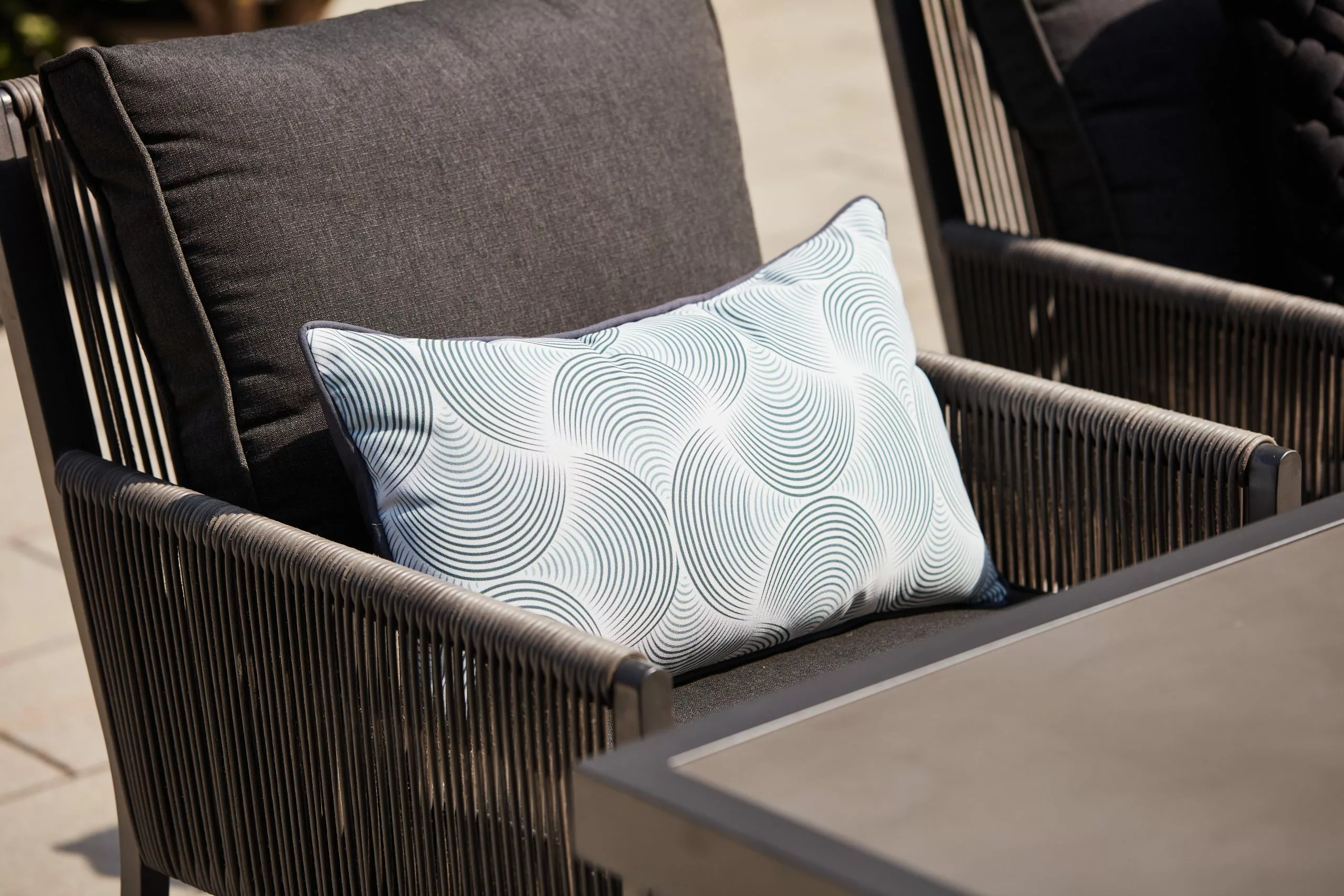 Allen + Roth Brokking Metal And Wicker Patio Chair With Grey Cushions - Set Of 2 1 Allen + Roth Brokking Metal And Wicker Patio Chair With Grey Cushions - Set Of 2