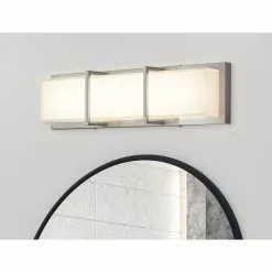 Allen + Roth Brighton 3-Light Brushed Nickel Modern And Contemporary Vanity Light -Allen + Roth Shop 970854 48521640
