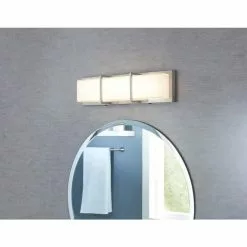 Allen + Roth Brighton 3-Light Brushed Nickel Modern And Contemporary Vanity Light