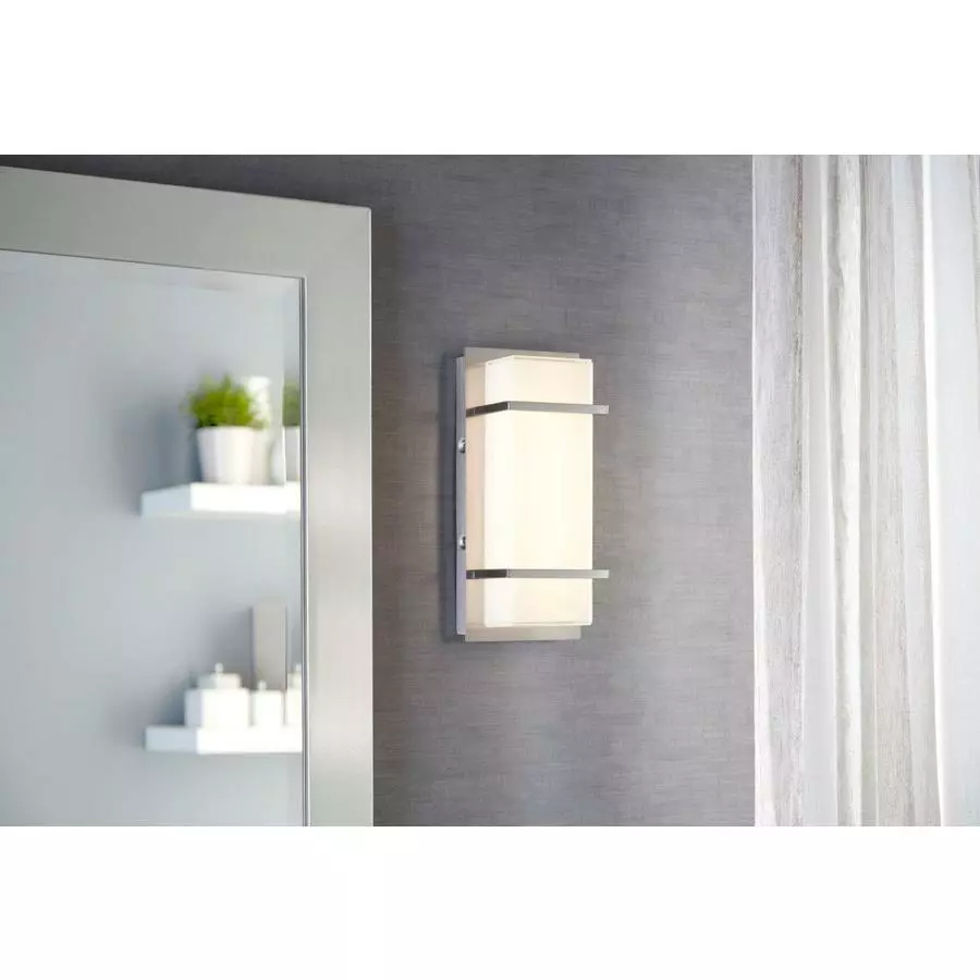 Allen + Roth Brighton 2-Light 5.51 Brushed Nickel Rectangle Vanity Light Bar 3 Allen + Roth Brighton 2-Light 5.51 Brushed Nickel Rectangle Vanity Light Bar - Image 3