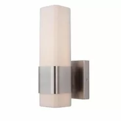 Allen + Roth Greer 4.88-in W 1-LED Light Brushed Nickel Contemporary Wall Sconce -Allen + Roth Shop 970861 15447486
